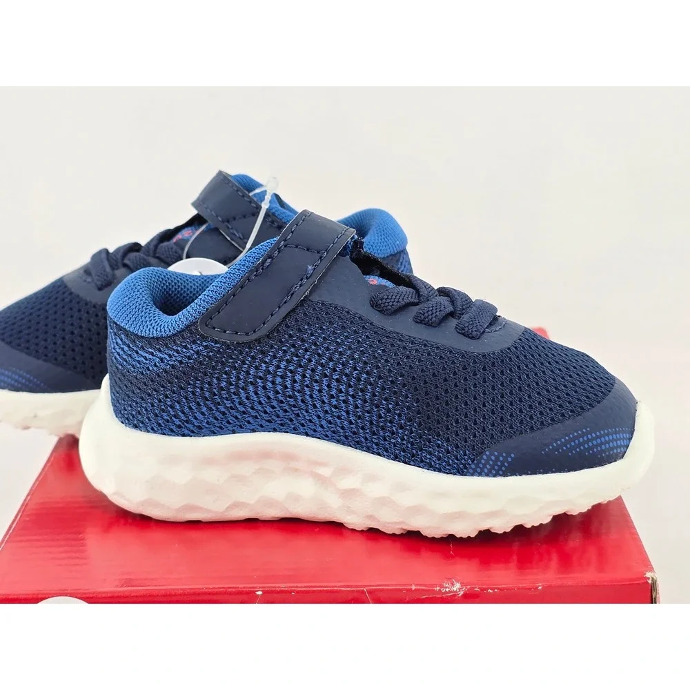 New Balance 520v8 Bungee Lace Kids 3 Wide Blue Red Sneakers - New